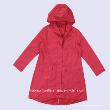 De alta calidad de color rojo largo PVC hombres impermeable